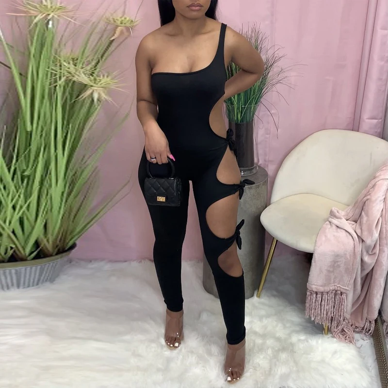 wsevypo Side Hollow Out One Shoulder Straps Jumpsuit Sexy Summer Women Bow Knotted Skinny Long Rompers Solid Color Club Wear
wsevypo Side Hollow Out One Shoulder Straps Jumpsuit Sexy Summer Women Bow Knotted Skinny Long Rompers Solid Color Club Wear