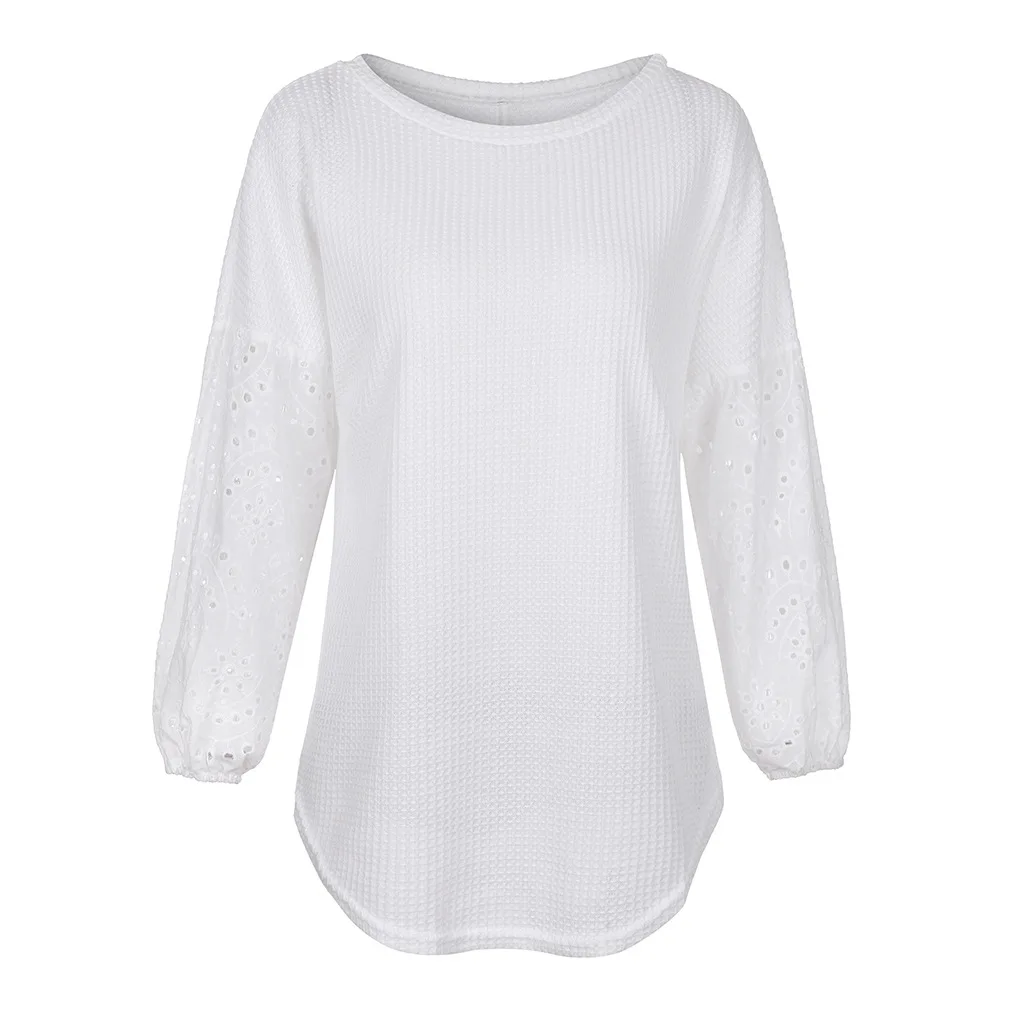 Autumn new women's solid color Pullover T-shirt with hollow out embroidery Lantern Sleeve long sleeve bottom coat
Autumn new women's solid color Pullover T-shirt with hollow out embroidery Lantern Sleeve long sleeve bottom coat