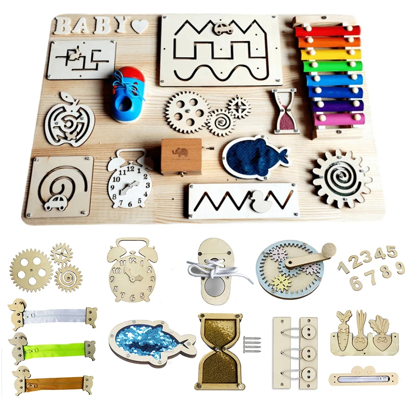 Montessori Children Busy Board Accessories Wood DIY Toy Material Education Sensory Activity Toddler Toys For Learning Life Skill
Montessori Children Busy Board Accessories Wood DIY Toy Material Education Sensory Activity Toddler Toys For Learning Life Skill