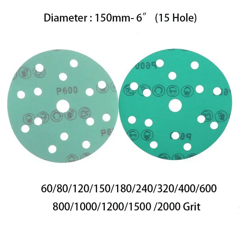 6 Inch 150mm Wet & Dry Sanding Discs Film Sandpaper Pads Hook Loop 60-2000 Grit 15 Hole
6 Inch 150mm Wet & Dry Sanding Discs Film Sandpaper Pads Hook Loop 60-2000 Grit 15 Hole