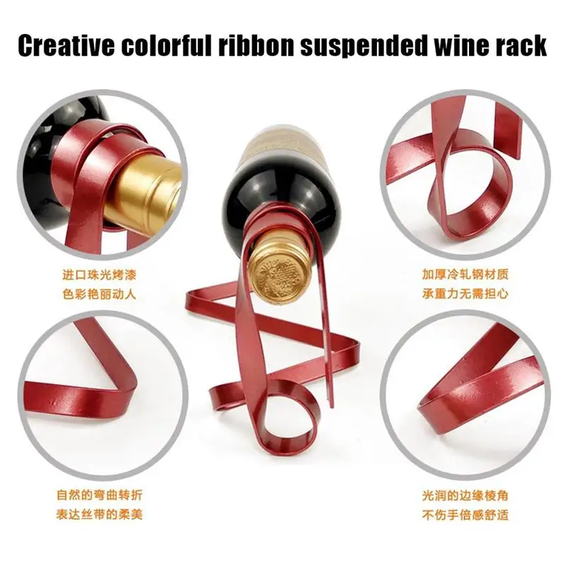 Create Colored Ribbon Wine Bottle Holder Rack Stand Bracket Art Decor Stand Holder Kitchen Dining Room Cellar Bar Decor 
Create Colored Ribbon Wine Bottle Holder Rack Stand Bracket Art Decor Stand Holder Kitchen Dining Room Cellar Bar Decor