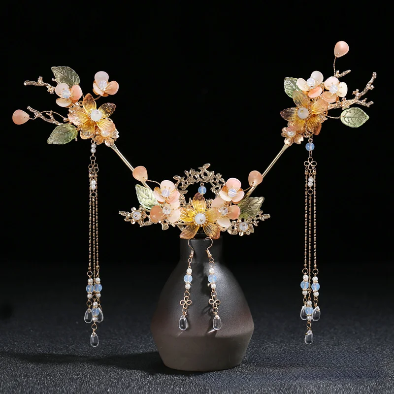 Ancient chinese headdress a full set crown set of tassel step rocking fairy top tweezers hair ornament set
Ancient chinese headdress a full set crown set of tassel step rocking fairy top tweezers hair ornament set