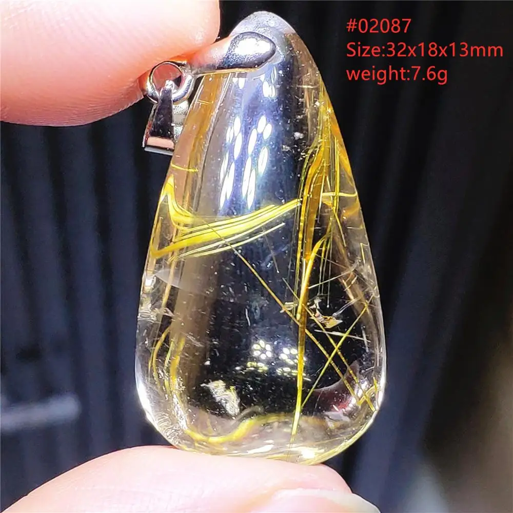 Genuine Natural Gold Rutilated Quartz Pendant 32x18x13mm Gemstone Crystal Brazil Clear Water Drop Bead Necklace Jewelry AAAAA
Genuine Natural Gold Rutilated Quartz Pendant 32x18x13mm Gemstone Crystal Brazil Clear Water Drop Bead Necklace Jewelry AAAAA