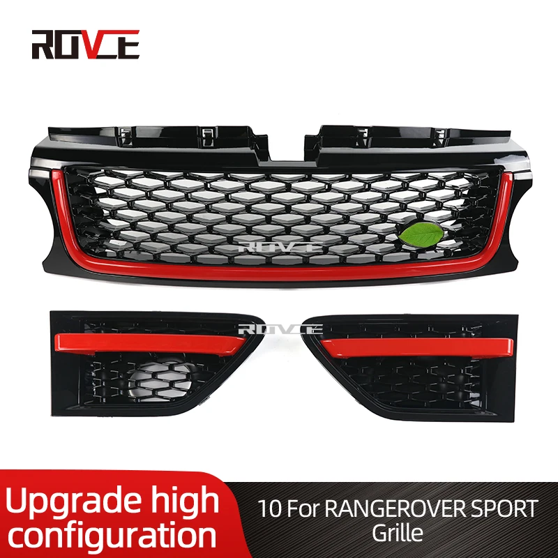 ROVCE Car Front Bumper Grille Grill+Side Vent Cover For Land Rover Range Rover Sport 2010-2013 L320 Black Red
ROVCE Car Front Bumper Grille Grill+Side Vent Cover For Land Rover Range Rover Sport 2010-2013 L320 Black Red