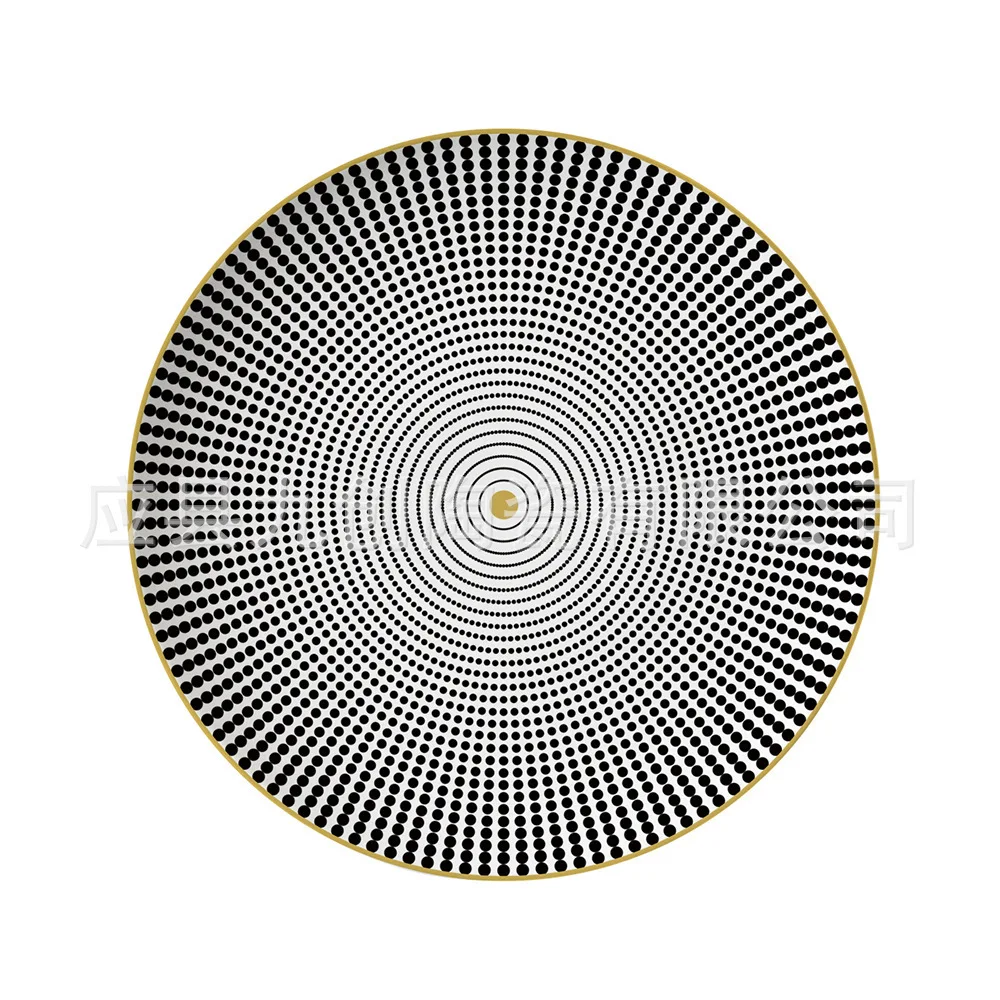 Nordic simple western plate creative ceramic flat plate black wave point bone china plate steak pasta snack plate
Nordic simple western plate creative ceramic flat plate black wave point bone china plate steak pasta snack plate