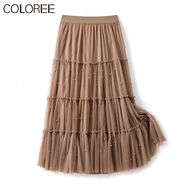 Elegant Pearl Pleated Skirts Womens 2021 High Waist Double Mesh Tutu Skirt Women
Elegant Pearl Pleated Skirts Womens 2021 High Waist Double Mesh Tutu Skirt Women