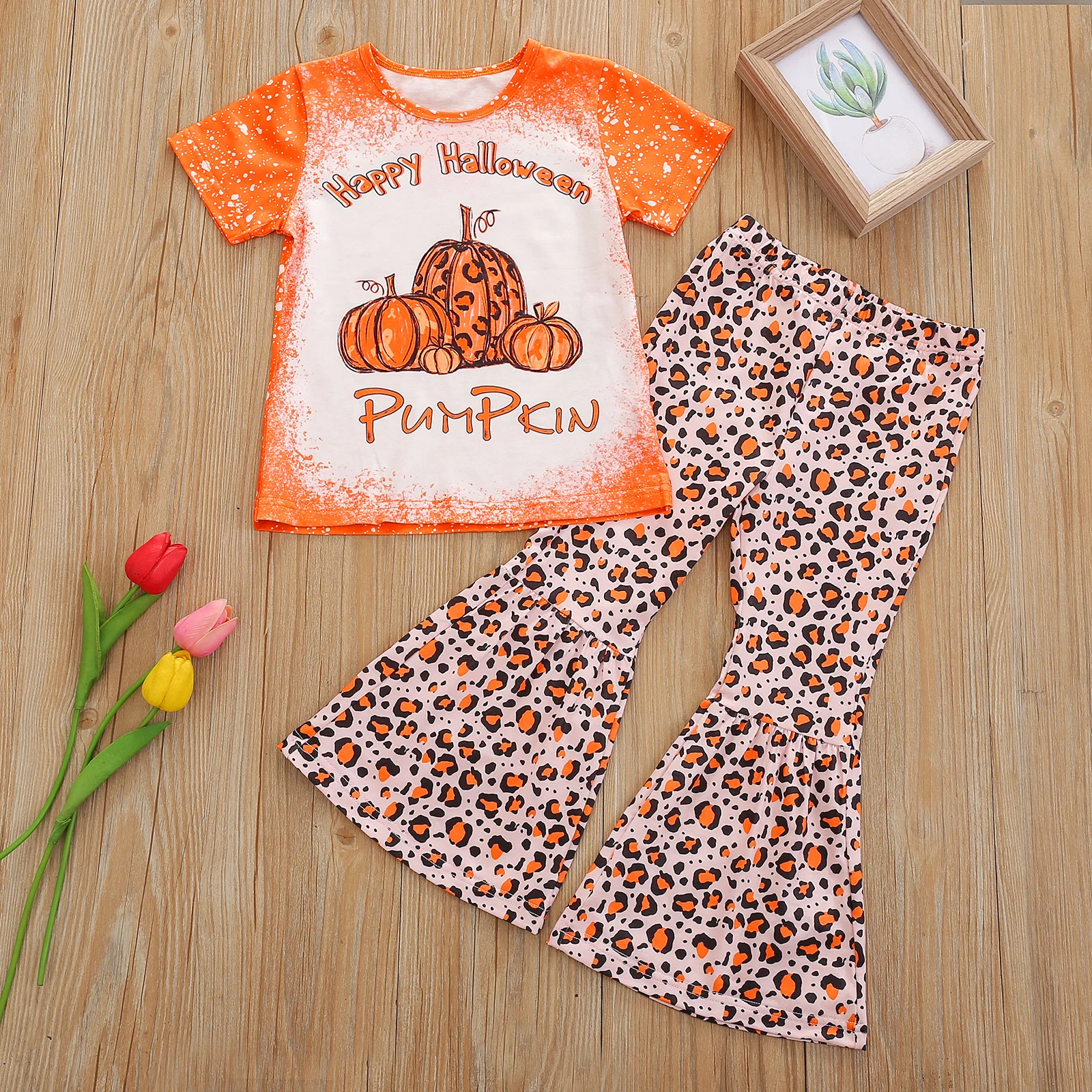 2021 0-5Y Halloween Casual Baby Girl Clothing Pumpkin Print Short Sleeve Tops+Leopard Trumpet Long Pants Summer Outfits 2pcs
2021 0-5Y Halloween Casual Baby Girl Clothing Pumpkin Print Short Sleeve Tops+Leopard Trumpet Long Pants Summer Outfits 2pcs