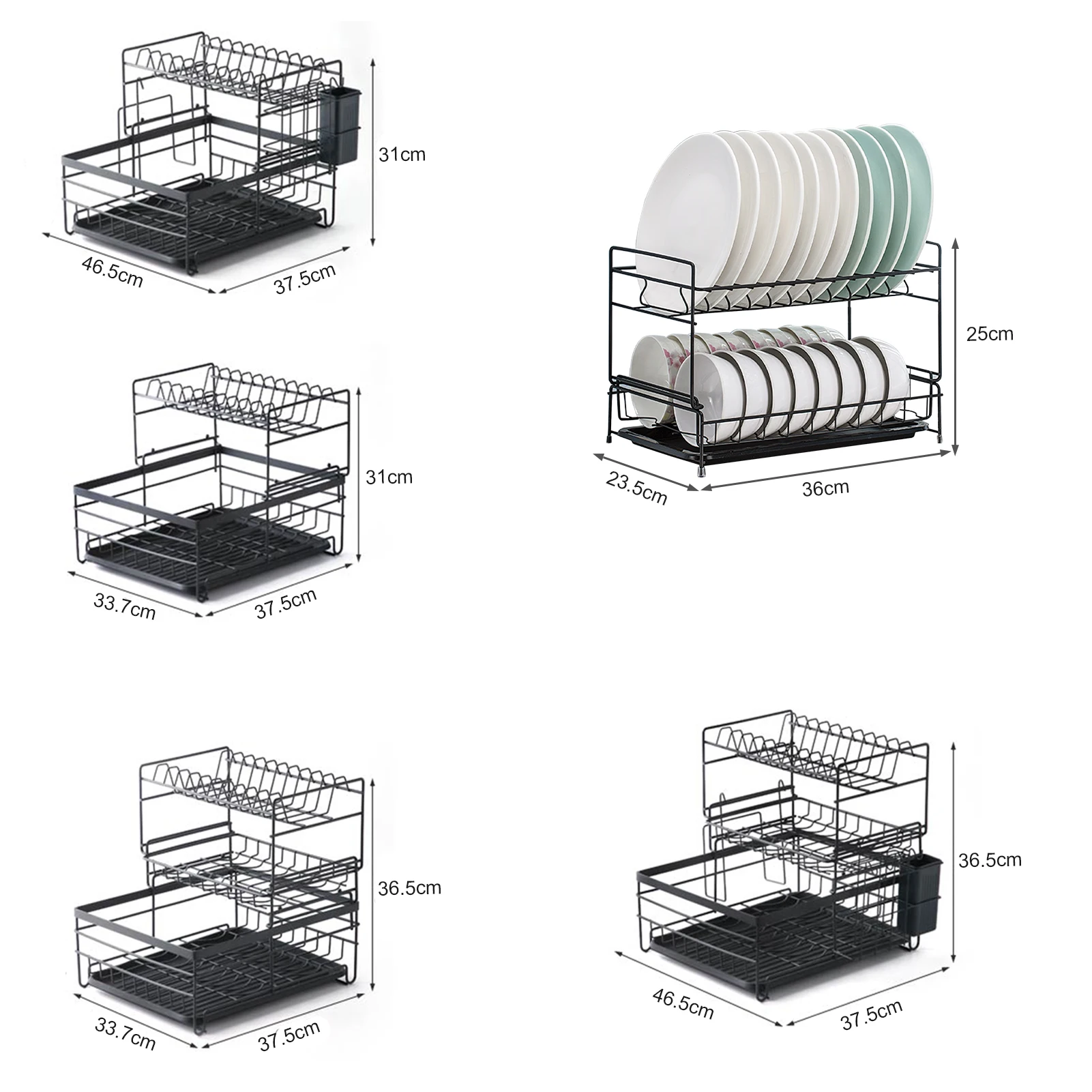 Kitchen Storage Rack Carbon steel with Removable Drain Board Dish Drainer Utensil Holder Countertop Organizer
Kitchen Storage Rack Carbon steel with Removable Drain Board Dish Drainer Utensil Holder Countertop Organizer