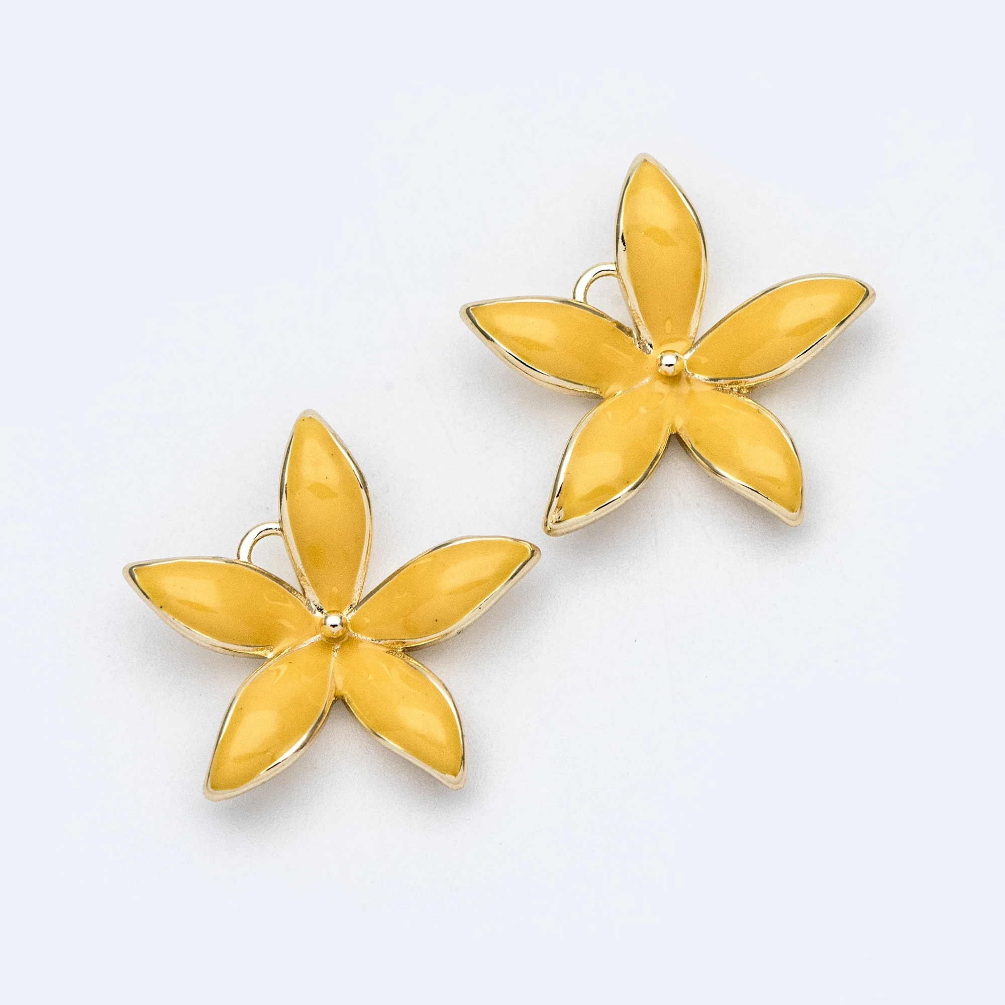 10pcs Enamel Flower Charm Connectors 24mm, 18K Gold plated Brass Flower Pendants, Yellow, For Jewelry DIY Findings (GB-827-1)
10pcs Enamel Flower Charm Connectors 24mm, 18K Gold plated Brass Flower Pendants, Yellow, For Jewelry DIY Findings (GB-827-1)