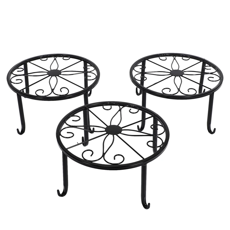 3 Pack Metal Potted Plant Stand Floor Flower Pot Rack Decorative Pot Garden Container Round Supports Rack (Black)
3 Pack Metal Potted Plant Stand Floor Flower Pot Rack Decorative Pot Garden Container Round Supports Rack (Black)