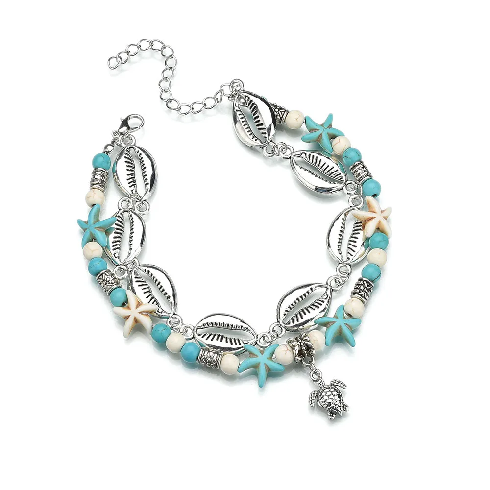 Womens Ankle Bracelets Jewelry Sandals Women Summer Fashion New Metal Shell Tortoise Pendant Starfish Anklet Two-piece Set
Womens Ankle Bracelets Jewelry Sandals Women Summer Fashion New Metal Shell Tortoise Pendant Starfish Anklet Two-piece Set