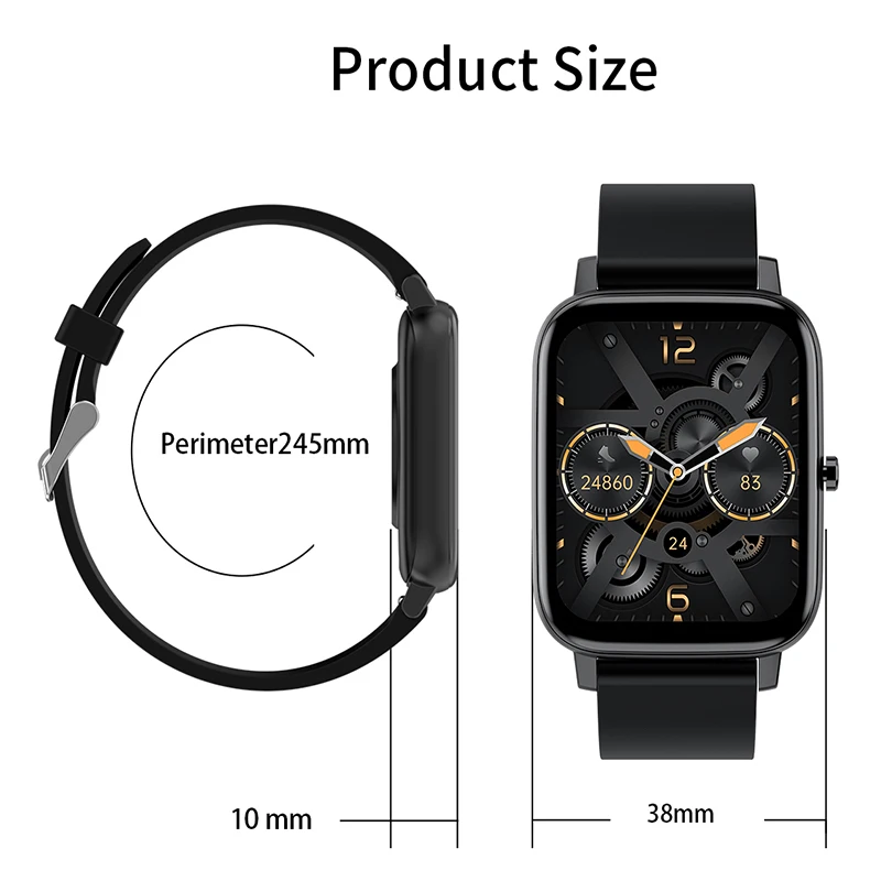 1.69 inch men's sports watch IP67 waterproof Fitness female watches 240*280 IPS HD Smartwatch 2021 NEW clock bracelet for men
1.69 inch men's sports watch IP67 waterproof Fitness female watches 240*280 IPS HD Smartwatch 2021 NEW clock bracelet for men