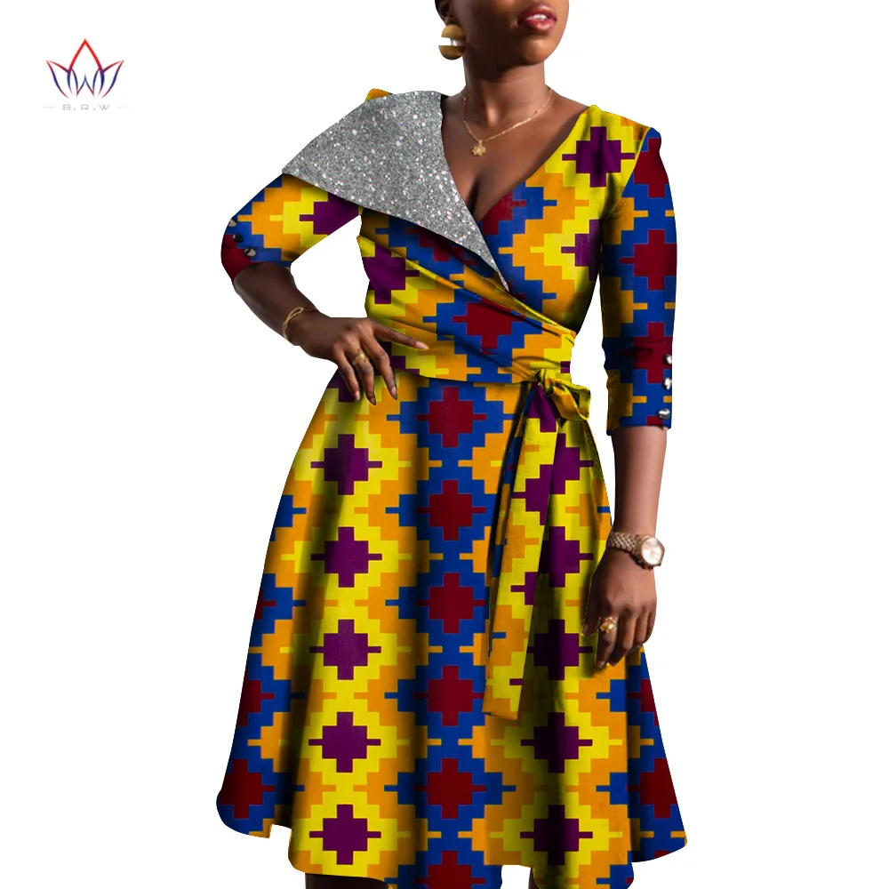 Африканская женская одежда Dashiki с коротким рукавом, необычный воротник, женская одежда, облегающий халат Bazin, сарафан WY9238 
Африканская женская одежда Dashiki с коротким рукавом, необычный воротник, женская одежда, облегающий халат Bazin, сарафан WY9238