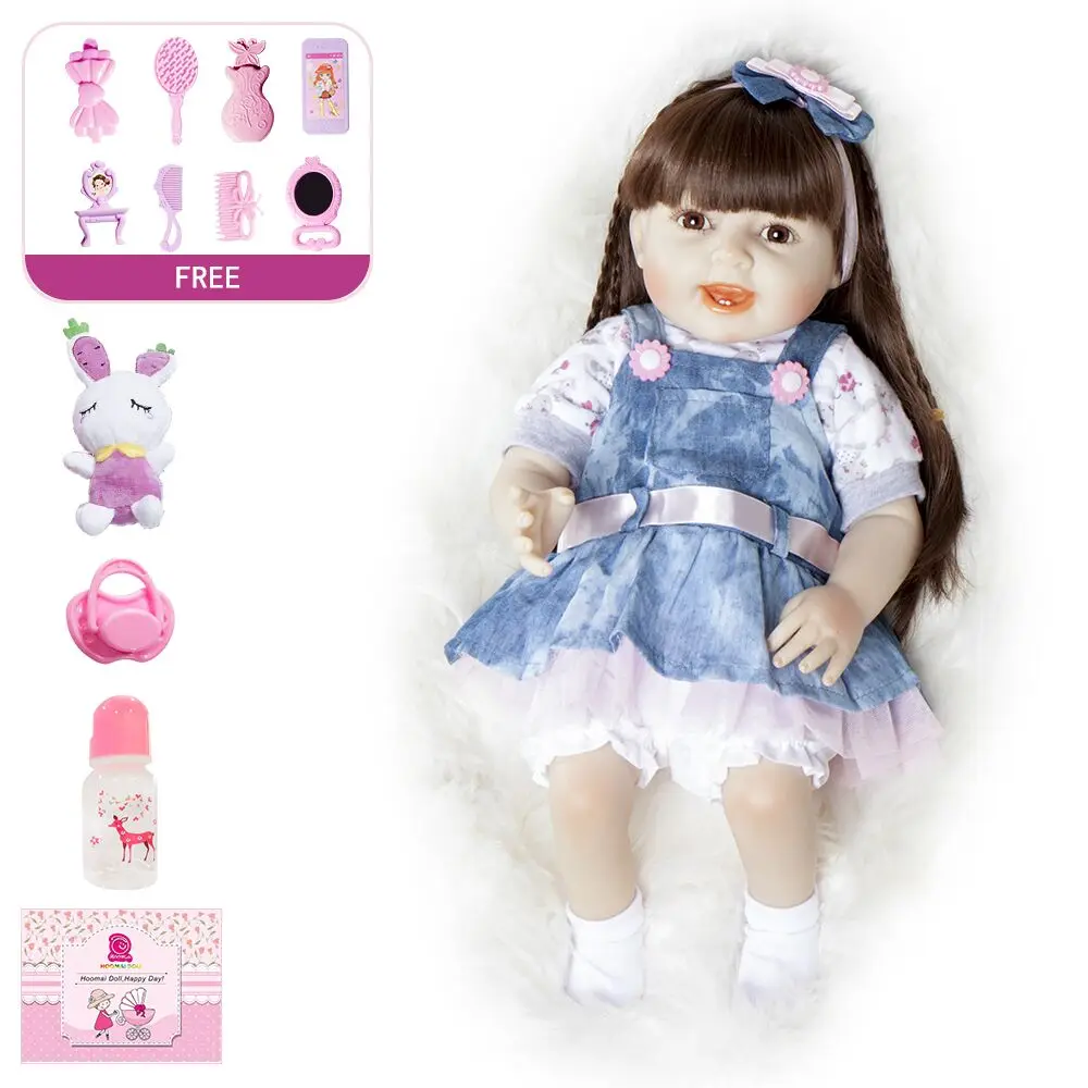 18"48CM Full Body Hair Toy Doll Bebe Reborn Soft Silicone Realistic Toys for Children Baby Smooth Vinyl Body Lovely Baby
18"48CM Full Body Hair Toy Doll Bebe Reborn Soft Silicone Realistic Toys for Children Baby Smooth Vinyl Body Lovely Baby