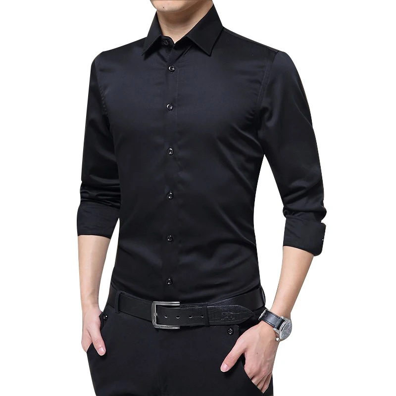 2021 New Fashion Cotton Long Sleeve Shirt Solid Slim Fit Male Social Casual Business White Black Dress Shirt
2021 New Fashion Cotton Long Sleeve Shirt Solid Slim Fit Male Social Casual Business White Black Dress Shirt