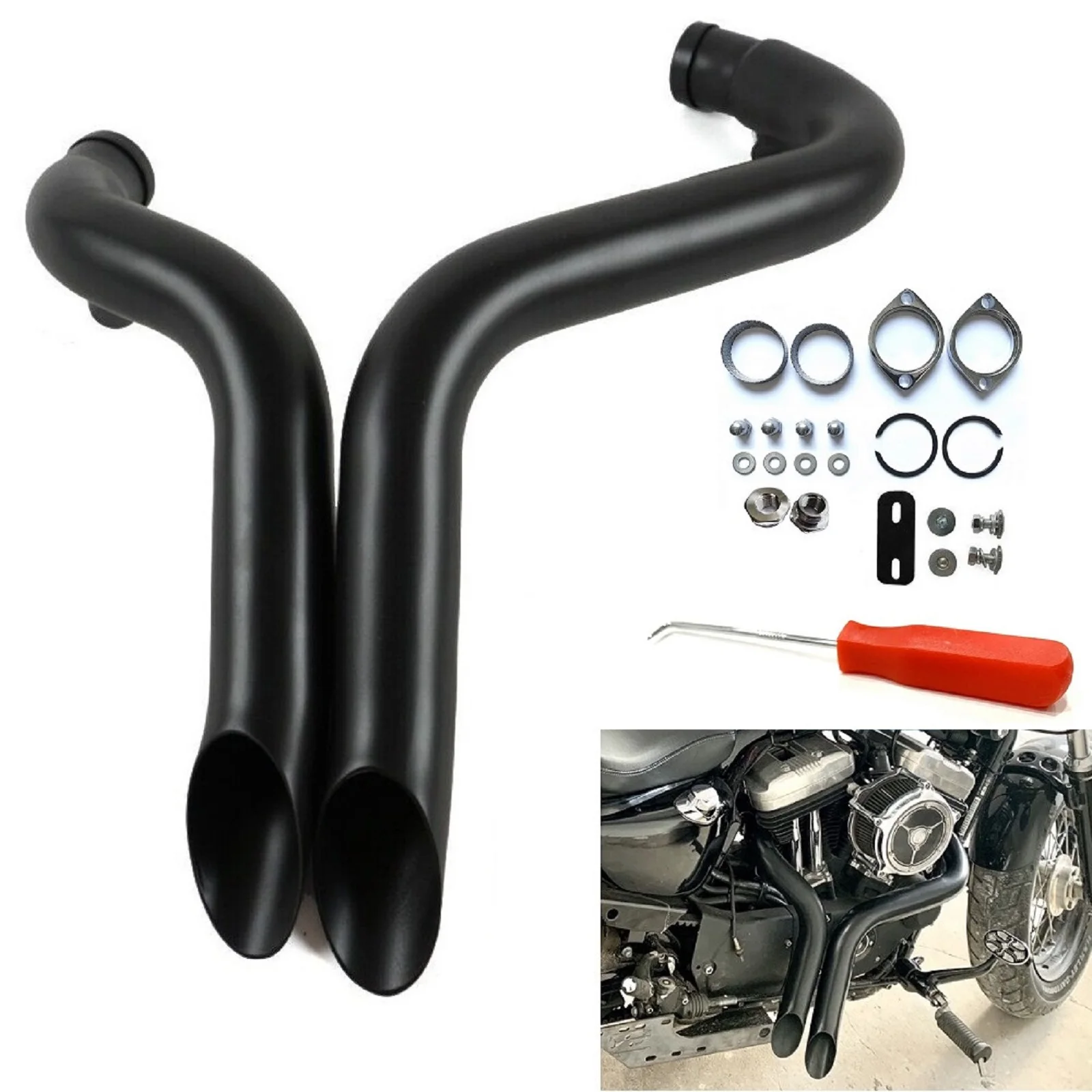 Трубки HANDMO LAF для Harley Davidson Sportster, Softail, Dyna и Touring, матовый черный 2 дюйма со всеми основными аппаратами LAF Exhau
Трубки HANDMO LAF для Harley Davidson Sportster, Softail, Dyna и Touring, матовый черный 2 дюйма со всеми основными аппаратами LAF Exhau