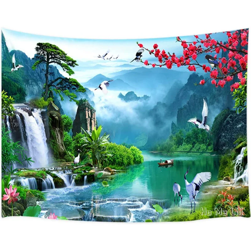 Asian Anime Mount Forest Fantasy Fairy Tale World Waterfall Cherry Blossom Nature Scenery By Ho Me Lili Tapestry 
Asian Anime Mount Forest Fantasy Fairy Tale World Waterfall Cherry Blossom Nature Scenery By Ho Me Lili Tapestry