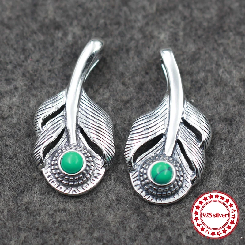 S925 sterling silver pendants personalized classic Indian national style carved inlaid turquoise flying feathers shape send gift
S925 sterling silver pendants personalized classic Indian national style carved inlaid turquoise flying feathers shape send gift