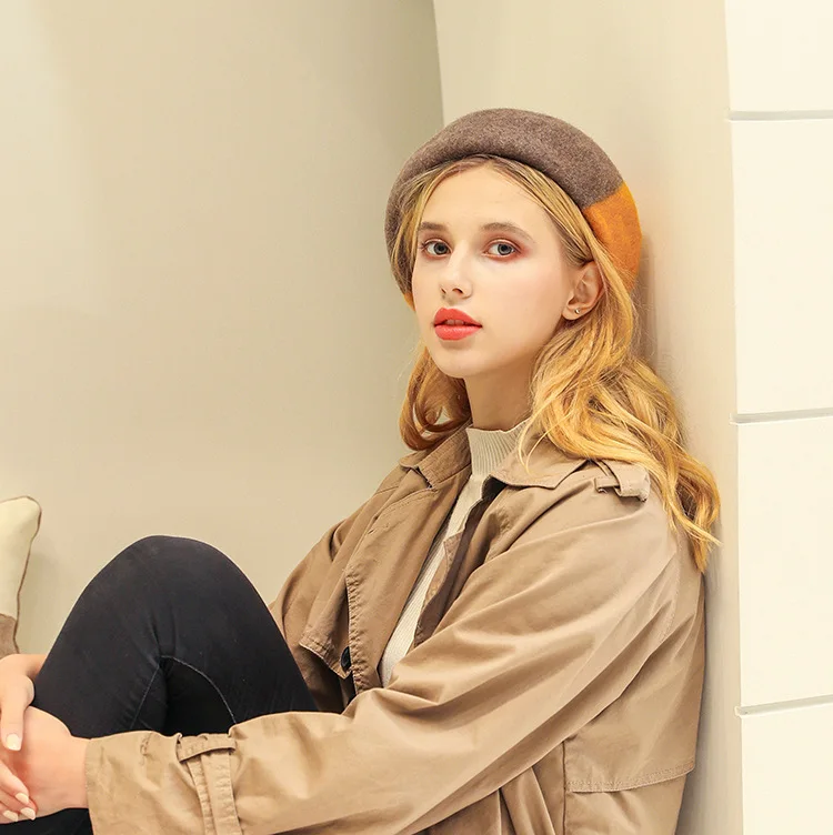 Winter Wool Beret All-Matching Painter Hat Japanese Color Matching Woolen Women's Hat Factory Beret Hat Women Winter Hats
Winter Wool Beret All-Matching Painter Hat Japanese Color Matching Woolen Women's Hat Factory Beret Hat Women Winter Hats