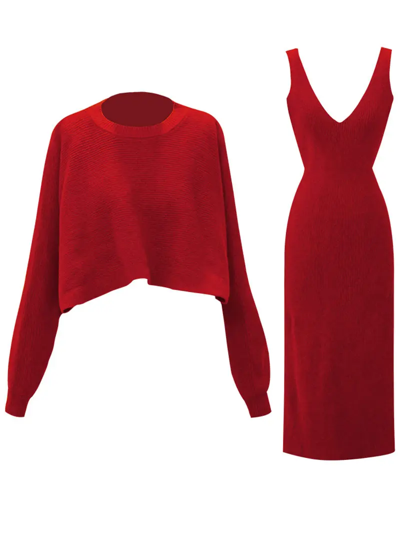 Ladies Goddess Knitted Suit Dress Autumn And Winter 2020 New Female Sweater With Suspender Bodycon Dress Two-Piece Set y813
Ladies Goddess Knitted Suit Dress Autumn And Winter 2020 New Female Sweater With Suspender Bodycon Dress Two-Piece Set y813