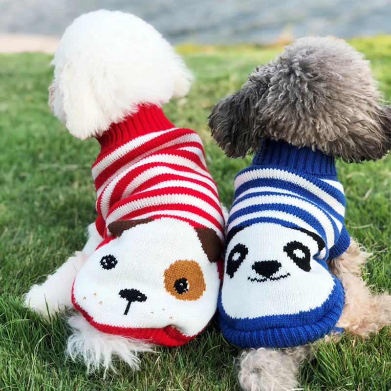 

Winter Cartoon Cat Dog Clothes Warm Christmas Sweater For Small Yorkie Pet Clothing Coat Knitting Crochet Cloth XS-3XL