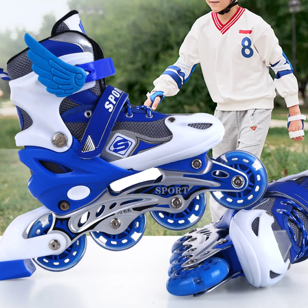 Kids Adjustable Single Row Skating Patins Inline Skates Roller Shoes with Light Wheels for Children Gift - Size 
Kids Adjustable Single Row Skating Patins Inline Skates Roller Shoes with Light Wheels for Children Gift - Size