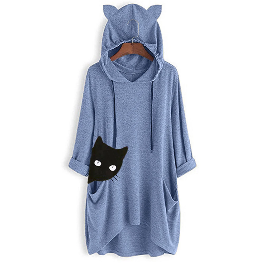 Fashion Casual Cat Ears 3/4 Sleeve Women Hoodie Shopping Daily With Pockets Cropped Drawstring Spring Autumn Printed Loose
Fashion Casual Cat Ears 3/4 Sleeve Women Hoodie Shopping Daily With Pockets Cropped Drawstring Spring Autumn Printed Loose