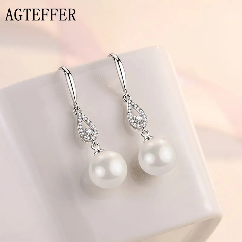 AGTEFFER 925 Sterling Silver Natural Pearl Earrings Ladies Fashion Water Drop Earrings Wedding Party Jewelry Gifts
AGTEFFER 925 Sterling Silver Natural Pearl Earrings Ladies Fashion Water Drop Earrings Wedding Party Jewelry Gifts