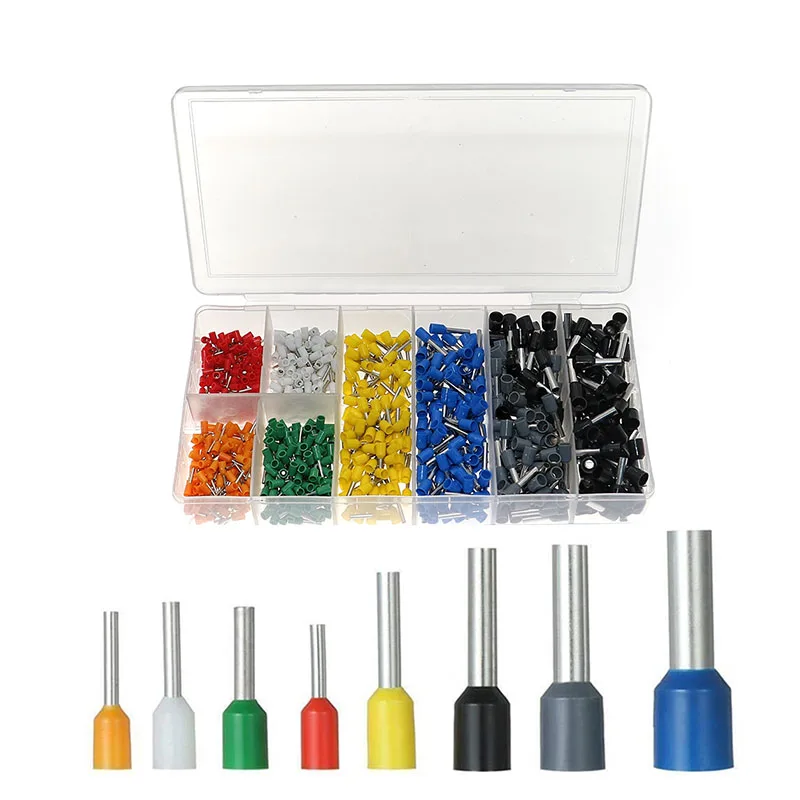 800pcs pin terminal E series end tube type copper joint connector combination set wire ear pin
800pcs pin terminal E series end tube type copper joint connector combination set wire ear pin