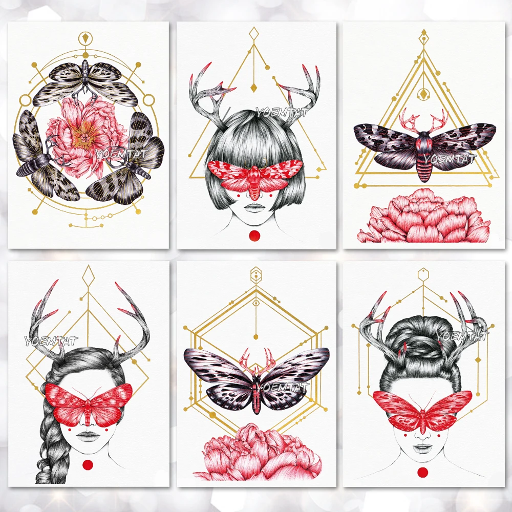 Waterproof Temporary Tattoo Sticker Moth flowers modern pattern tattoo Water Transfer body art fake tattoo for women men
Waterproof Temporary Tattoo Sticker Moth flowers modern pattern tattoo Water Transfer body art fake tattoo for women men