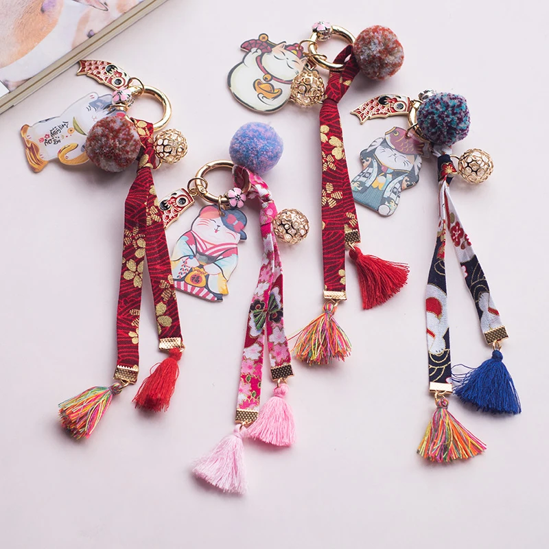 Maneki Neko Koi Sakura Cloth Tassels Keychain Lucky Cat Car Pendant Backpack Keyring Best Friend Charms Couple Gift Keychain
Maneki Neko Koi Sakura Cloth Tassels Keychain Lucky Cat Car Pendant Backpack Keyring Best Friend Charms Couple Gift Keychain
