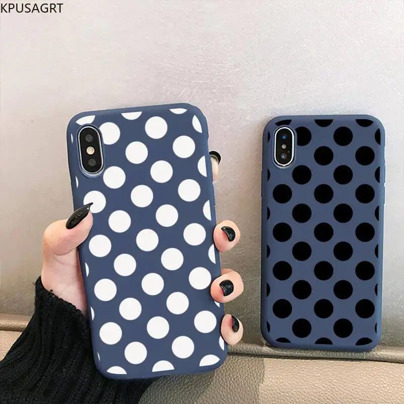 Black White Polka Dot Phone Case for iPhone 12 mini 11 Pro XS MAX X XR 7 8 6 Plus Candy Color blue Soft Silicone Cover
Black White Polka Dot Phone Case for iPhone 12 mini 11 Pro XS MAX X XR 7 8 6 Plus Candy Color blue Soft Silicone Cover