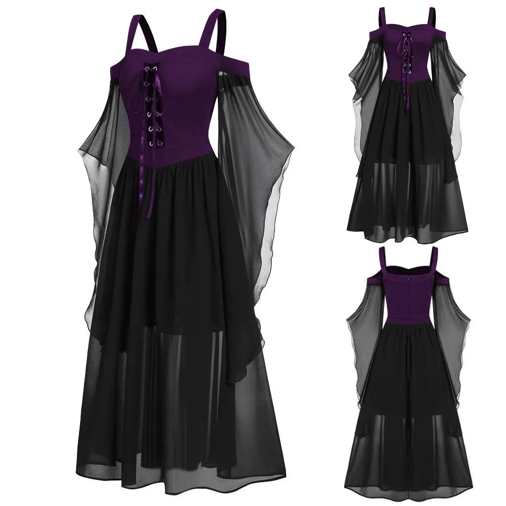 Gothic Medieval Dress Cosplay Carnival Halloween Dresses Cold Shoulder Butterfly Sleeve Lace Up Halloween Dress Plus Size Dress
Gothic Medieval Dress Cosplay Carnival Halloween Dresses Cold Shoulder Butterfly Sleeve Lace Up Halloween Dress Plus Size Dress