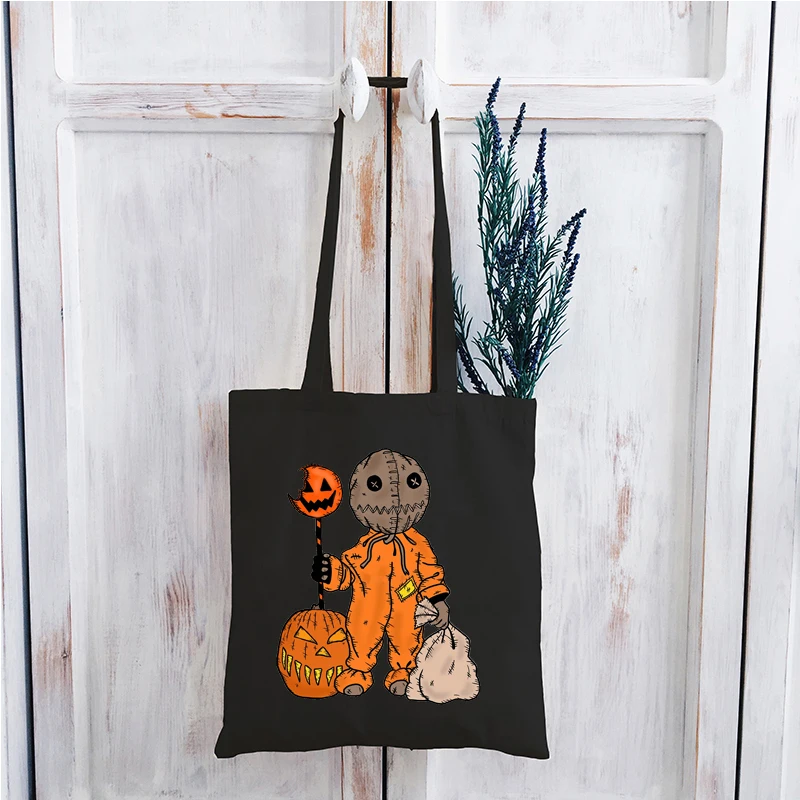 Trick or Treat Canvas Bag Women Halloween Horror Movie Tote Bags Cartoon Halloween Women Vintage Cute Bag Fashion
Trick or Treat Canvas Bag Women Halloween Horror Movie Tote Bags Cartoon Halloween Women Vintage Cute Bag Fashion