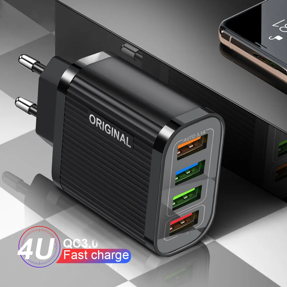 Quick Charge 3.0 For Samsung Charger 18W QC 3.0 Fast Charging For iPhone11 Pro Xiaomi mi Wall Travel 4 Ports USB Charger Adapter
Quick Charge 3.0 For Samsung Charger 18W QC 3.0 Fast Charging For iPhone11 Pro Xiaomi mi Wall Travel 4 Ports USB Charger Adapter