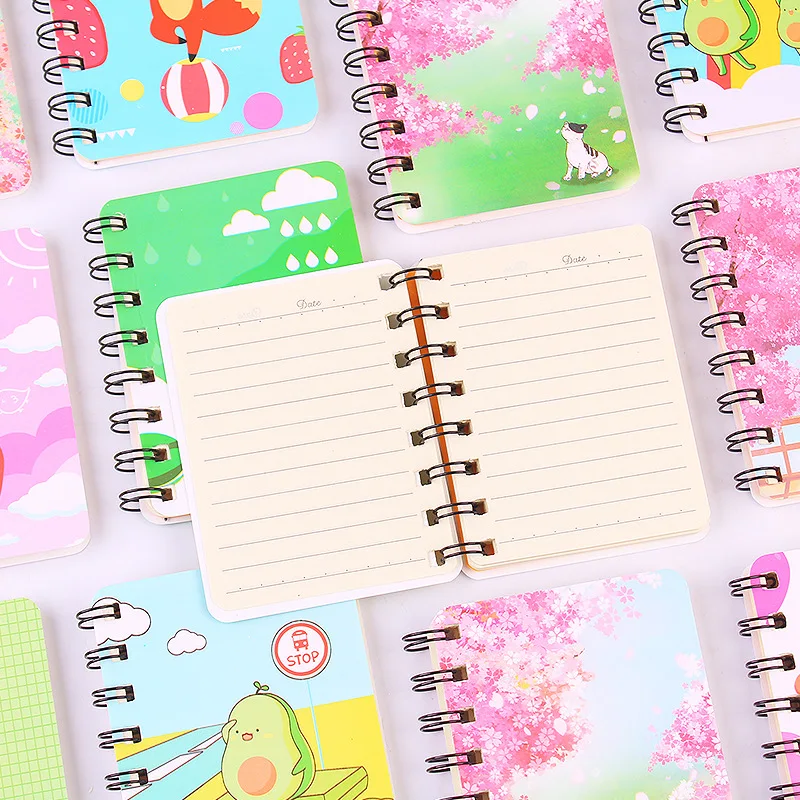

80Page A7 Book Rollover Coil Notebook School Office Supplies Small Notepad Pocket Mini Portable Small Stationery Kawaii Memo Pad