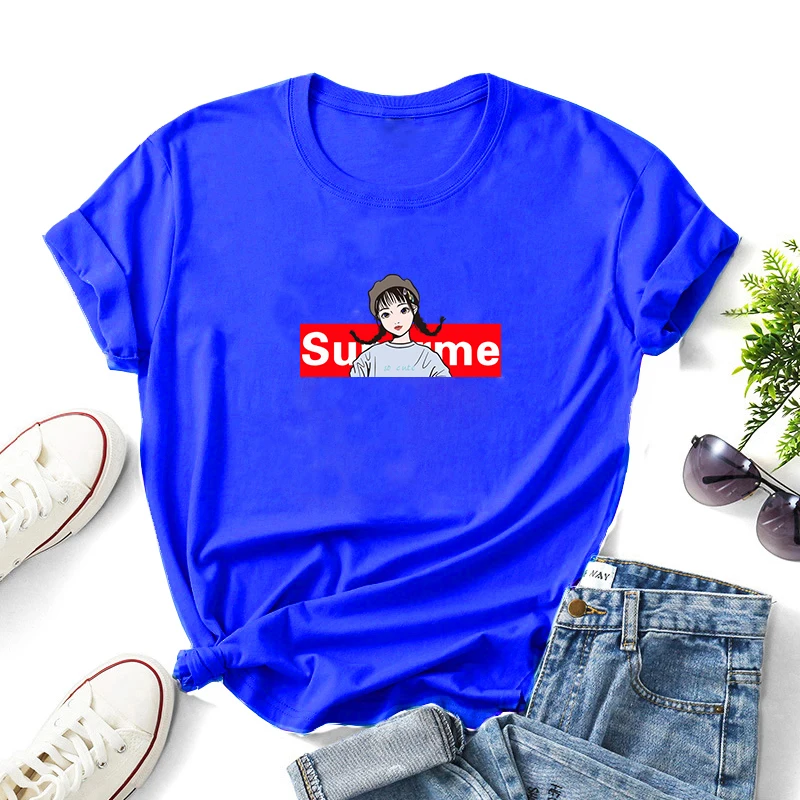 Europe and America Pure Cotton round Neckline T-shirt Women's Avatar Printed Lettered Straight Women WOMEN'S T-shirt Blouses
Europe and America Pure Cotton round Neckline T-shirt Women's Avatar Printed Lettered Straight Women WOMEN'S T-shirt Blouses