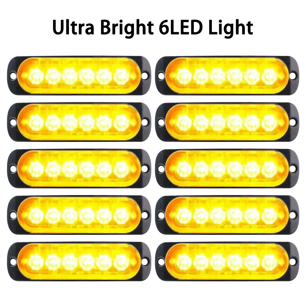 10 Pcs LED lights Car Signal Lamp Amber 6 LED Urgent Warning Working 12V Dust-proof Car Accessories Wholesale Quick Delivery
10 Pcs LED lights Car Signal Lamp Amber 6 LED Urgent Warning Working 12V Dust-proof Car Accessories Wholesale Quick Delivery