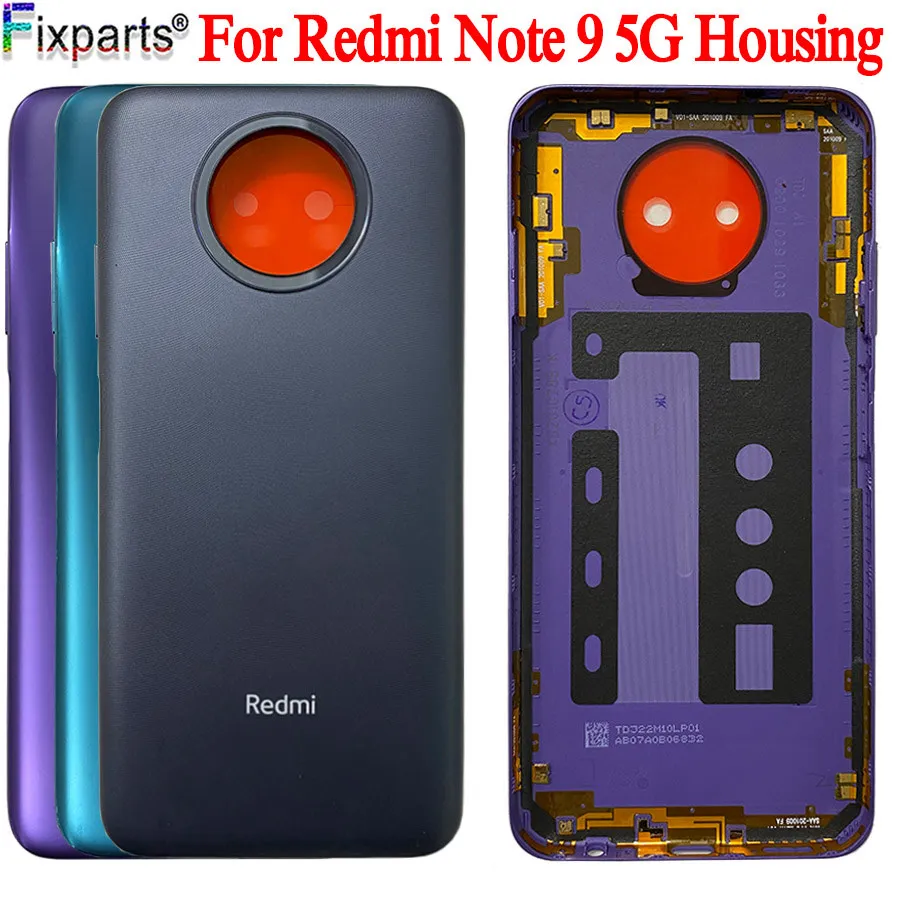 Оригинальный чехол для Xiaomi Redmi Note 9 5G накладка батарейного отсека стекло панель