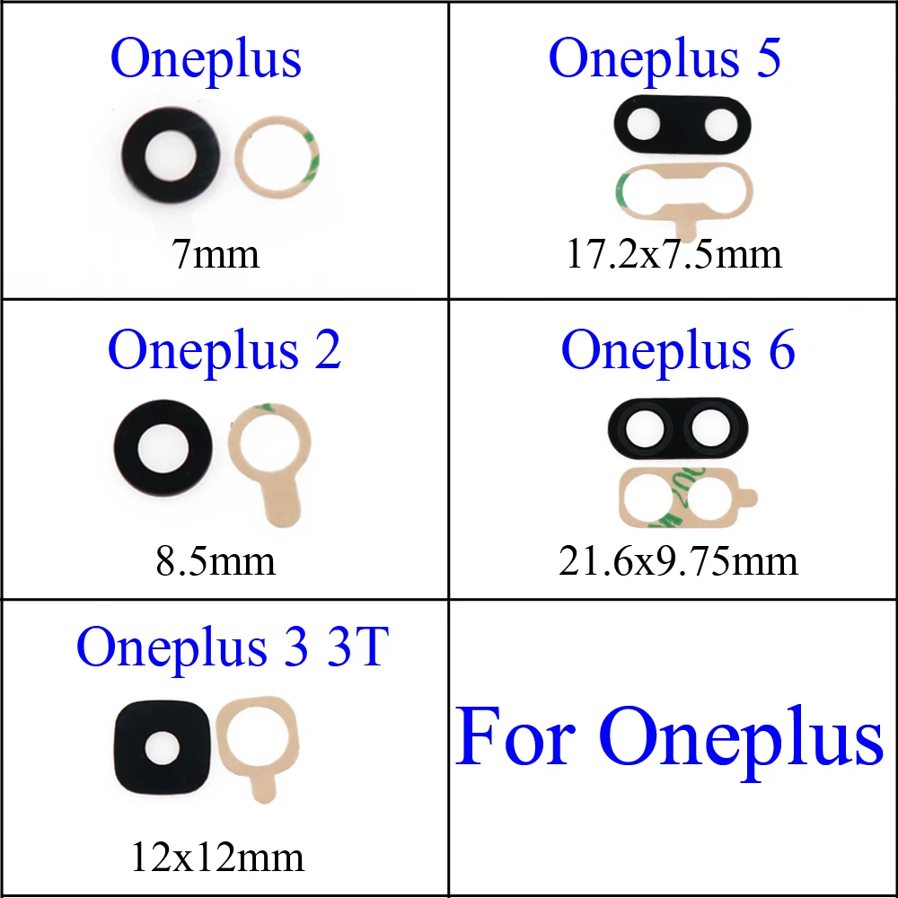 Фото Стеклянный объектив задней камеры YuXi для Oneplus 1 2 3 3T A3000 A3003 5 A5000 5T A5010 6 6T A6000 A6003 A6010 с