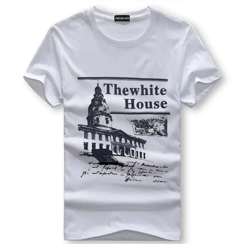 Casual Short-Sleeved Men's T-Shirts Fashion O-Neck White House Print Brand Tops Tee Male
Casual Short-Sleeved Men's T-Shirts Fashion O-Neck White House Print Brand Tops Tee Male