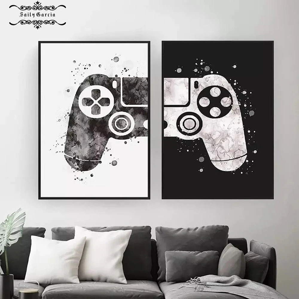 Black and White Watercolor Gamepad Canvas Painting Boys Game Illustration Poster Wall Art Picture for Gamer Kids Home Decor
Black and White Watercolor Gamepad Canvas Painting Boys Game Illustration Poster Wall Art Picture for Gamer Kids Home Decor