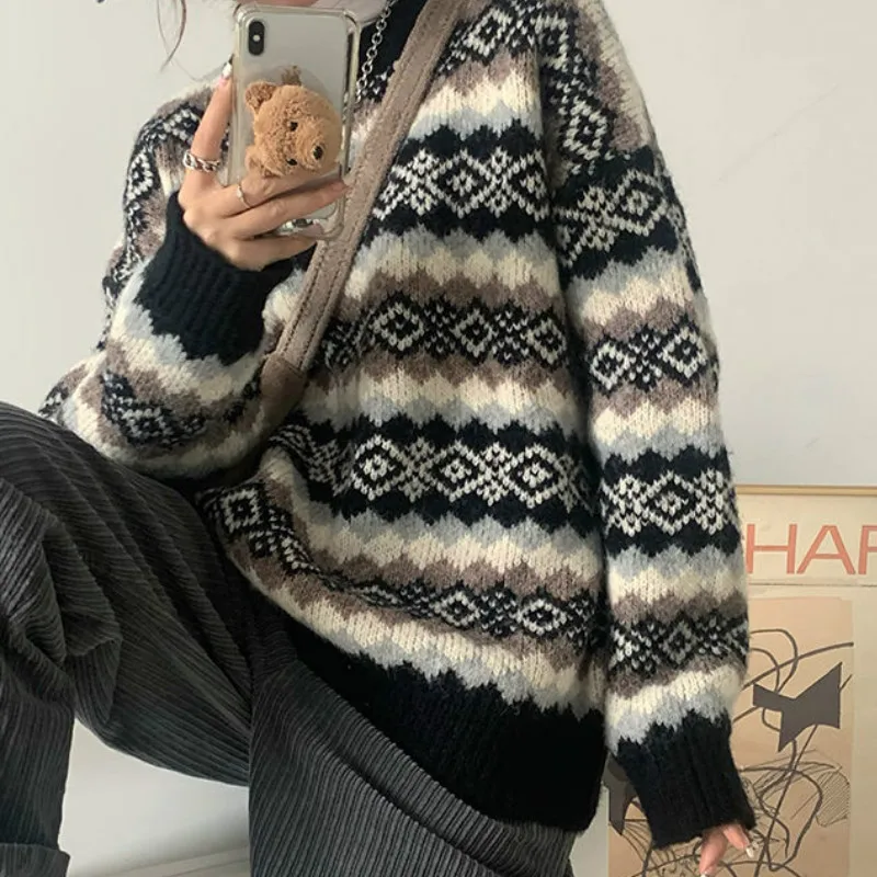 Women Pullover Vintage Loose Simple Knitted Sweaters Female Daily All-match Elegant Korean Style Ulzzang Streetwear Fashion Ins
Women Pullover Vintage Loose Simple Knitted Sweaters Female Daily All-match Elegant Korean Style Ulzzang Streetwear Fashion Ins