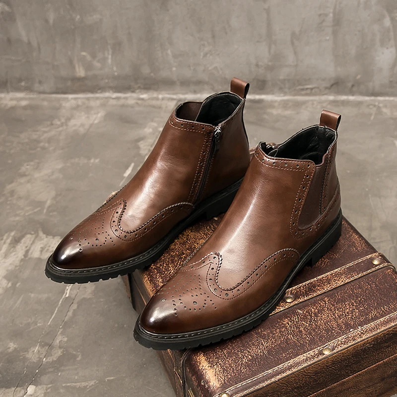 Yomior Fashion Casual Men Shoes Autumn Winter British Dress Men Ankle Boots High Quality Business Work Brogue Chelsea Boots
Yomior Fashion Casual Men Shoes Autumn Winter British Dress Men Ankle Boots High Quality Business Work Brogue Chelsea Boots