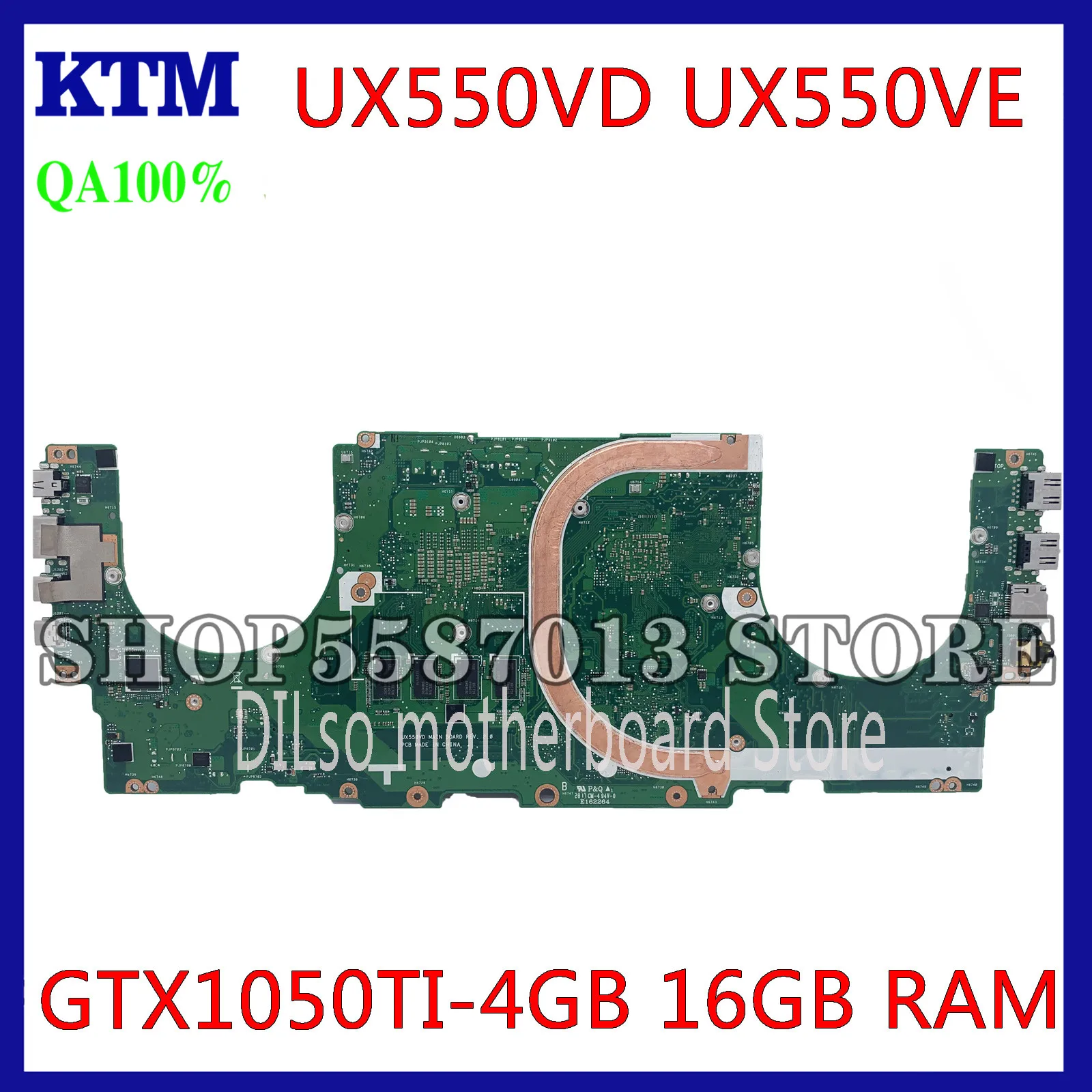 KEFU UX550VE For ASUS UX550VD UX550VW UX550V Laptop Motherboard UX550VD Mainboard I5-7300HQ GTX1050TI-4G 16GB RAM Test original
KEFU UX550VE For ASUS UX550VD UX550VW UX550V Laptop Motherboard UX550VD Mainboard I5-7300HQ GTX1050TI-4G 16GB RAM Test original