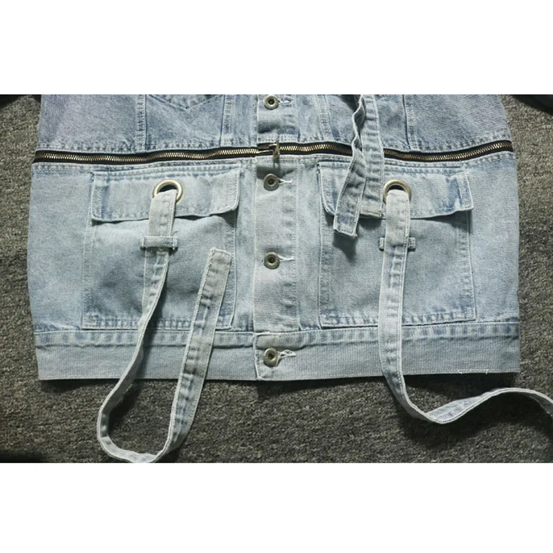 Harajuku Ribbons Detachable Zipper Denim Jacket Women Lapel Streetwear Oversize Spliced Washed Jeans Coat 2021 Autumn Casual Top
Harajuku Ribbons Detachable Zipper Denim Jacket Women Lapel Streetwear Oversize Spliced Washed Jeans Coat 2021 Autumn Casual Top