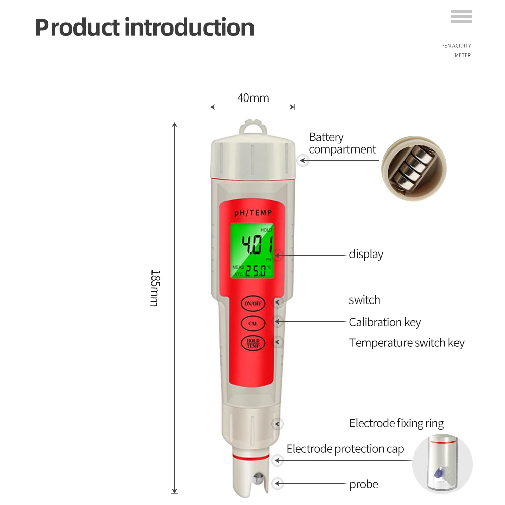 Digital PH-902 PH Temper Meter Water Quality tester 0.00-14.00PH with backlight for Drinking Water PH Meter
Digital PH-902 PH Temper Meter Water Quality tester 0.00-14.00PH with backlight for Drinking Water PH Meter