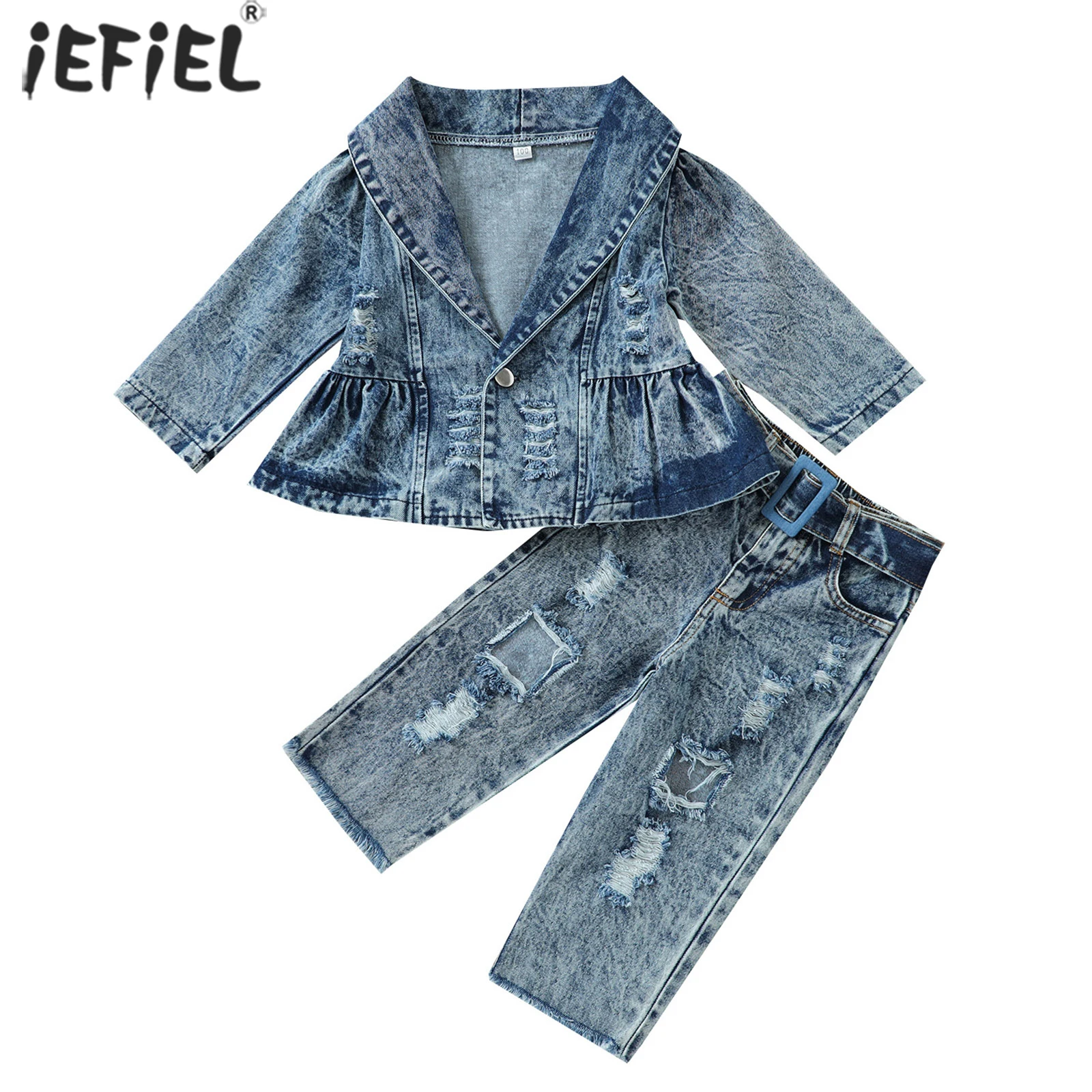 Baby Girl Denim Clothes Set Cotton Infant Toddler Kid Button Denim Jacket+Ripped Jeans With Belt 2Pcs Autumn Clothing Set Outfit
Baby Girl Denim Clothes Set Cotton Infant Toddler Kid Button Denim Jacket+Ripped Jeans With Belt 2Pcs Autumn Clothing Set Outfit