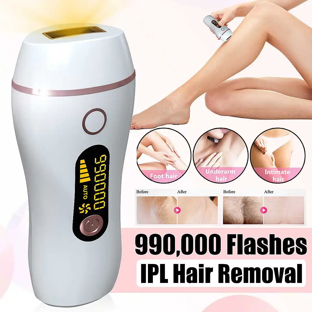 990000 Flash Professional Permanent IPL Epilator Laser Hair Removal Electric Photo Women Painless Hair remover Machine Epilator
990000 Flash Professional Permanent IPL Epilator Laser Hair Removal Electric Photo Women Painless Hair remover Machine Epilator