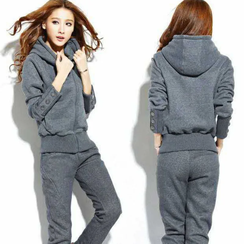 Женский спортивный костюм, комплект из двух предметов с шапочкой и штанами на флисе, элегантный, Осень-зима размера плюс 
Женский спортивный костюм, комплект из двух предметов с шапочкой и штанами на флисе, элегантный, Осень-зима размера плюс